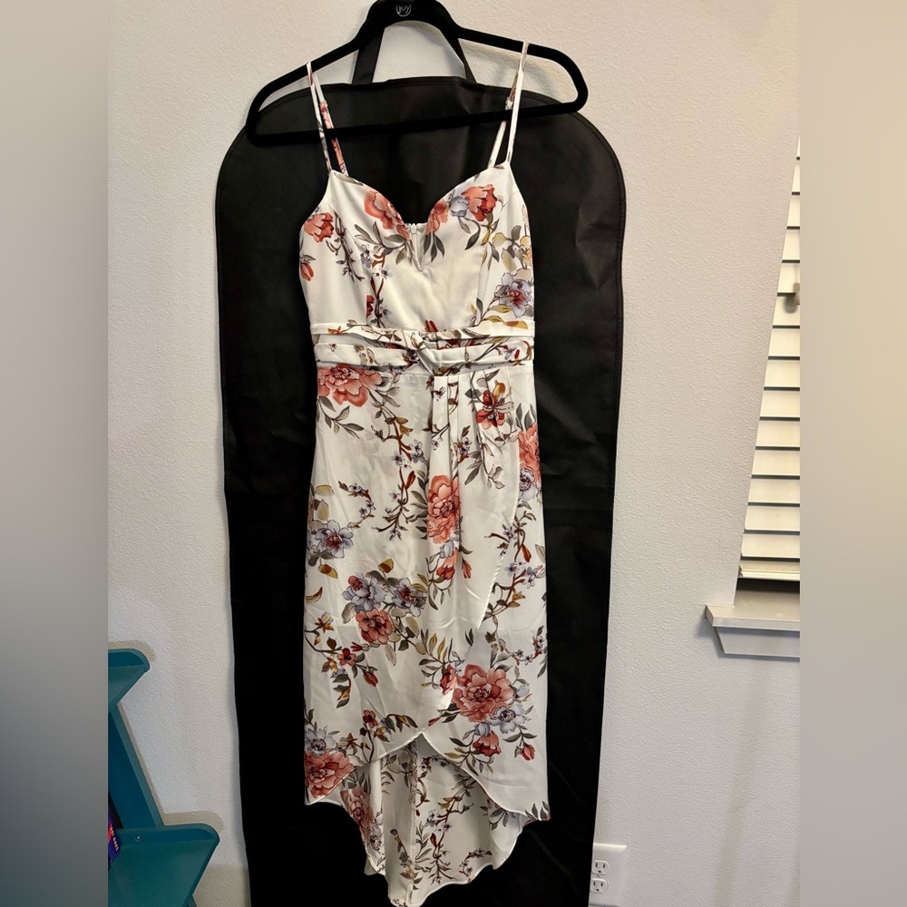 Lulus Floral Asymmetrical Midi Dress